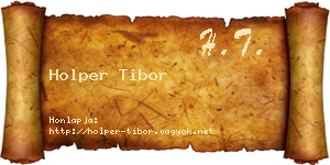 Holper Tibor névjegykártya
